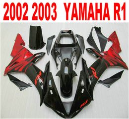 Best quality injection fairings for YAMAHA R1 2002 2003 red black fairing kit 02 03 yzf r1 full set body parts LQ4
