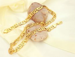 Collana in oro massiccio 18 carati a forma di otto lettere di alta qualità per gioielli da donna a catena da uomo 51 cm 0,9 cm