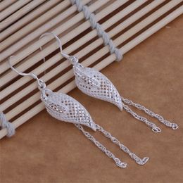 Fashion (Jewelry Manufacturer) 40 pcs a lot Hollow Drop tassel earrings 925 sterling silver jewelry factory price Fashion Shine Earrings