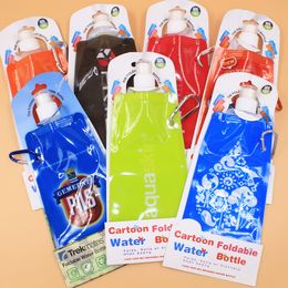 480 ML foldable water bottle. English paper card installed folding bottle.Portable outdoor sports travel bag. 100 pcs/lot free shipping