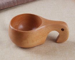 Finland Kuksa Wooden Coffee Mug Handmade Craft Cup Drinking Cup Portable Wooden Outdoor Cup Drinkware 100pcs