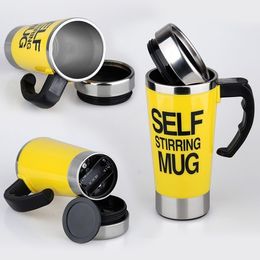 Personality Stainless steel coffee self stirring mug /keep warm mugs automatic mixing cup 450ML