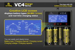 -caricabatteria XTAR VC4 caricatore multifunzionale originale con display LCD per 18350 batteria 18550 18650 16650 Li-ion batterie Ni-MH