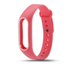 Wholesale Colourful Silicone Wrist Strap Bracelet Double Colour Replacement watchband for Original Miband 2 Xiaomi Mi band 2 Wristbands