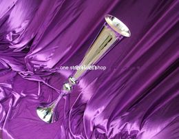 New sliver mental Trumpet Vase For Wedding Centerpiece, sliver Fluted Vase, mosaic flower vase