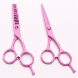 C1013 5.5" Japan Purple Customized Logo Laser Pink Professional Human Hair Scissors Barbers' Scissors Cutting Thinning Shears Styling Tools