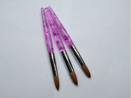Nail Drawing Brush Big Size Nail Tools Nail Acrylic Brush #18 #20 #22 Free Shipping Pink Acrylic Handle/Round Sharp For Use