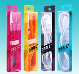 Plastic Crystal PVC Retail package USB Cable Box Boxes For iPhone 6 Plus 5S SAMSUNG Galaxy S6 S7 Edge Note 3 4 Cables