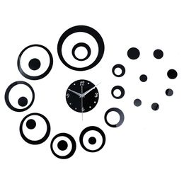 Creative Circular Mirror Effect Sticker DIY Quartz Wall Clock Home Decoration