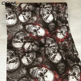 PVC Graffiti Adhesive Skull Sticker Decal Camouflage Skull Sticker Bomb Vinyl Film Car Motorcycle Roof Hood Film Wrap Foil with Ai238C