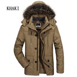 Men's Down & Parkas 2022 Bomber Jackets Coat Men Clothes Plus Velvet Thicken Winter Warm Windbreaker Hooded Mens Coats Jacket Parkas Male