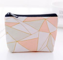 20pcs Geometry Patten Printing Zipper Coin Purses