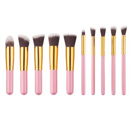 10pcs/set Mini Makeup Brushes Foundation Blending Blush Make up Brush Beauty tool Kit Set EMS DHL Wholesale 20Set