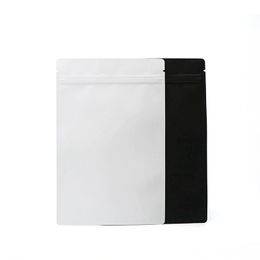 Matt White/Black Aluminum Foil Self sealing Bag Flat Bottom Metallic Mylar Black Zip Bag Food packaging bag LX1881