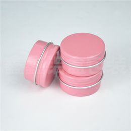 Free shipping 30G 50pcs Pink Round Aluminium Cream Jar, Cosmetic DIY Mask Refillable Pot, Aluminium Metal Tins Cosmetic Containers