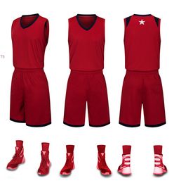 2019 New Blank Basketball jerseys printed logo Mens size S-XXL cheap price fast shipping good quality Dark Red DR001nh