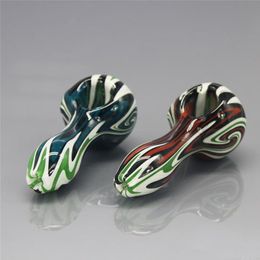 Wholesale Glass Hand Pipes Wig-Wag Style Smoking Pipe For Tobacco 4inch Length