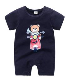 Pagliaccetto per neonato in cotone a maniche corte Tuta per neonato in cotone Stampato per bambini Vestiti per neonati 0-24 mesi