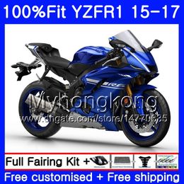 Injection Body For YAMAHA YZF R1 1000 YZF-R1 15 16 17 243HM.16 YZF-1000 YZF R 1 YZF1000 YZFR1 Factory blue hot 2015 2016 2017 Fairings kit