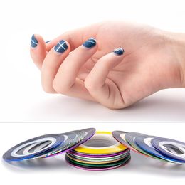 manicure striping tape Canada - Multicolor Rolls Strip Striping Tape Line Wrap Sticker Tips Decoration DIY Nail Art Manicure Professional