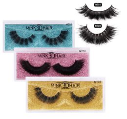 Colourful Box 3D Mink Lashes Natural False Eyelashes Handmade Thick Lashes Extension Eye Makeup Soft Fake Lashes Mink Eyelashes