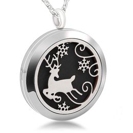 Stainless Steel Hollow 316L Necklace Accessories Perfume Woman Aromatherapy Charm Deer Pendant