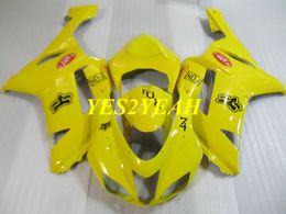 Motorcycle Fairing body kit for KAWASAKI Ninja ZX6R 636 07 08 ZX 6R 2007 2008 ABS Yellow Fairings bodywork+Gifts KB65