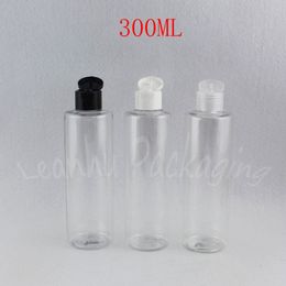 300ML Transparent Plastic Bottle Flip Top Cap , 300CC Shampoo / Shower Gel Packaging Bottle , Container