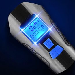 Waterproof Bicycle Light USB Charging With Horn LCD Screen Speed Metre Battery Status - Blue