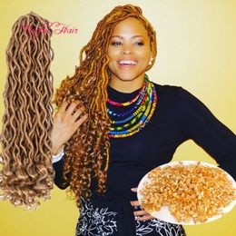 Soft Faux Locs 18inch Dreadlocks Braids Synthetic Hair Extension goddess 24strands/pcs Locs Crochet Synthetic Dreads Braiding Hair Marly