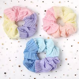 Scrunchie Stretch Headband Scrunchies Hair Tie for Women Girls Ponytail Hair Holder Rope Chiffon Headwear Hair Accessories 1030B