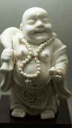Fine China Dehua white porcelain Hand carved excellent Buddha old statue