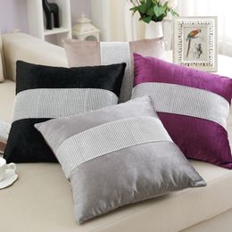 45*45cm Luxury Decorative Pillow Case Velvet Diamond Patckwork Pillow Cover Modern Simple Throw Pillowcase Hotel Home Decor Cushion Cover