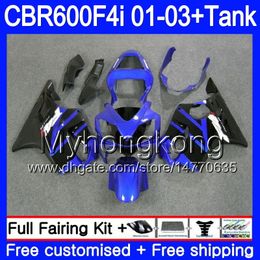 Body +Tank For HONDA CBR 600F4i CBR600FS CBR600F4i 01 02 03 286HM.59 CBR600 F4i 600 FS CBR 600 F4i 2001 2002 2003 Fairings Stock blue blk