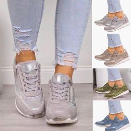 Fashion Women Espadrilles Sneaker Platform Shoes Designer Side Zipper Leather Luxury Women shoes Walking Dress Shoes Good Quality