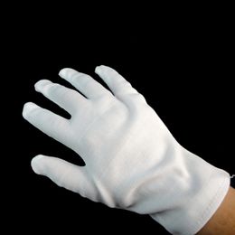 Fashion-1 Pair Adult White Gloves Cotton Shuffle Dance Jewelry Care Performance Halloween Party Magician Magic Show Unisex Glove H9