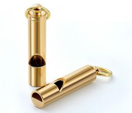 Loud Brass Whistle Portable Emergency Whistle Outdoor Survival Whistle Hiking camping Tools Party Noise Maker Favours Gift Present gold