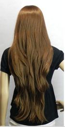 FREE SHIPPIN + + Amazing Extra Long Brown Mix Wavy Heat Resistant Full Hair Women Cosplay Wig