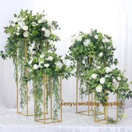 60cm/120cm tall )Lots of stock Floral decoration metal frame wedding stage round mesh backdrop senyu0103