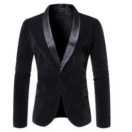 MJARTORIA 2019 New Fashion Men Autumn Blazer Formal Vintage Groom Wedding Man Suit Slim Fit Solid V-Neck Button Plaid Blazers