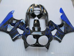 brand new fairing kit honda cbr900rr cbr 893 19921995 blue flames in black fairings set cbr 900 rr 09 10 11 ev47