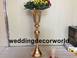 Gold Candle Holders Metal Candlestick Flower Vase Table Centerpiece Event Flower Rack Road Lead Wedding Decoration decor139