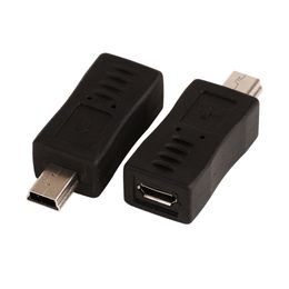 Wholesale Black Phone Mini 5 pin Male to Micro USB Female Plug Connector Adapter Converter Adaptor