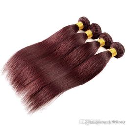 Grade 8A 50g/piece 6pcs/lot 300g peruvian Hair bundles brazilian malaysian 99J Colour virgin remy human hair weft