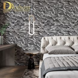 Black Grey Concrete Cement Textured Neutral Wallpaper Office Modern Plain Pvc Wall Papers Home Decor For Living Room
