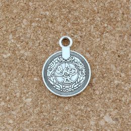 Antique Silver Boho Coin Alloy charm Pendants 100Pcs/lot Fashion Jewellery DIY Fit Bracelets Necklace 17.5x 23mm A-520