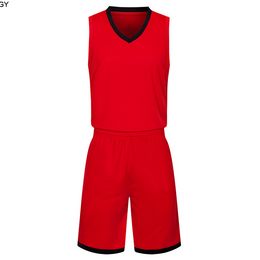 2019 New Blank Basketball jerseys printed logo Mens size S-XXL cheap price fast shipping good quality Red Black RB011nhQ