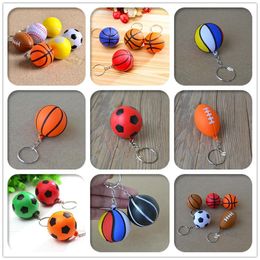 20 Pieces/Lot Cheap Basketball Pu Keychain Toys Fashion Sports Item Key Chains Jewellery Gift For Boys And Girls Charm Pendant Accessories