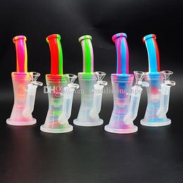 8.3'' bong dab rig bongs Silicone hookah shisha hookahs smoking water pipe smoke pipes for dry herb Double-filter