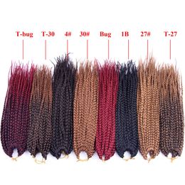 High Qaulity Crochet 3X braids Box Braids Synthetic Hair Extensions Twists Wavy 24inch Ombre Red Color